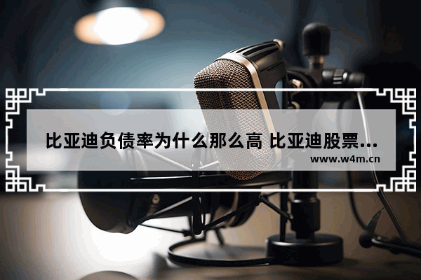 比亚迪负债率为什么那么高 比亚迪股票为啥跌那么多