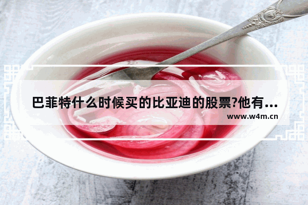 巴菲特什么时候买的比亚迪的股票?他有没有说为什么要买比亚迪 比亚迪股票还能不能买了