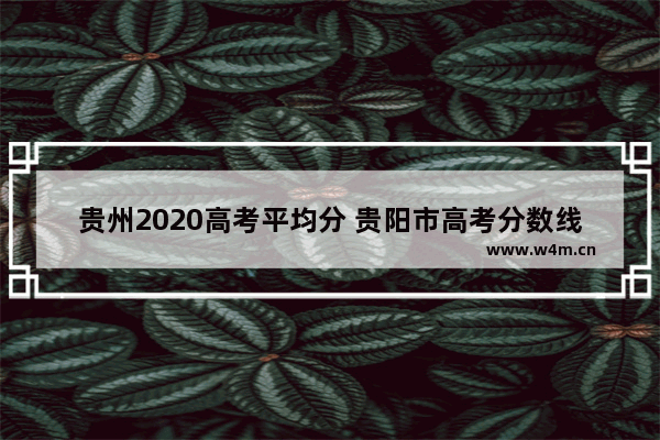 贵州2020高考平均分 贵阳市高考分数线2020