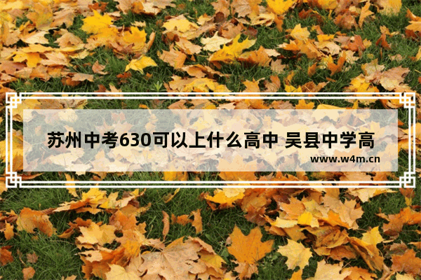 苏州中考630可以上什么高中 吴县中学高考分数线是多少