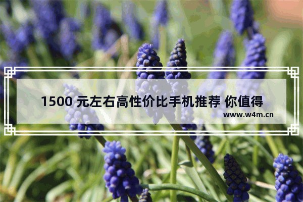 1500 元左右高性价比手机推荐 你值得拥有！