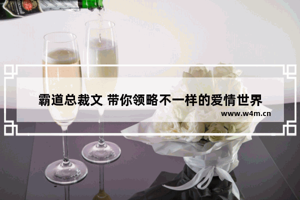 霸道总裁文 带你领略不一样的爱情世界