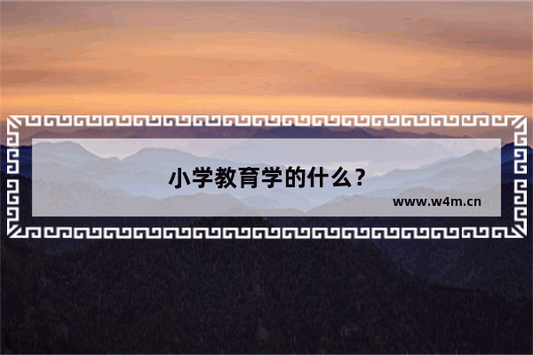 小学教育学的什么？