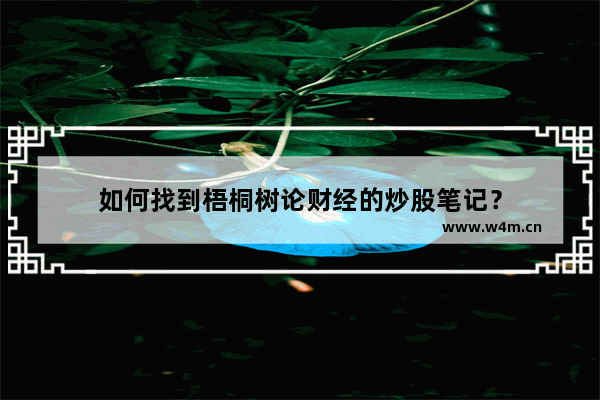 如何找到梧桐树论财经的炒股笔记？