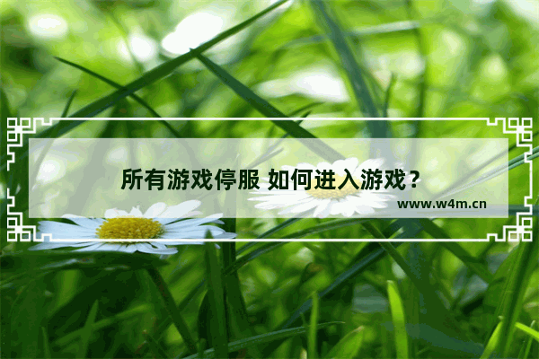 所有游戏停服 如何进入游戏？