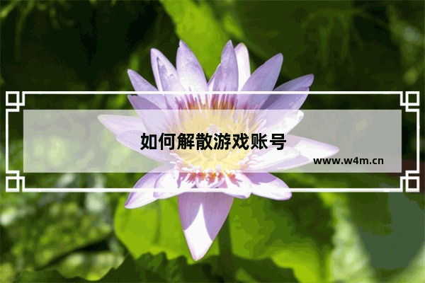 如何解散游戏账号