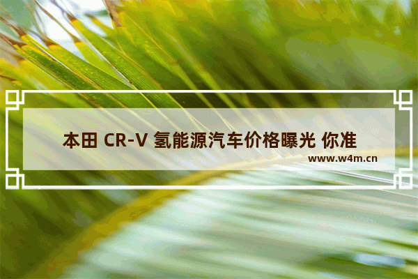 本田 CR-V 氢能源汽车价格曝光 你准备好了吗？