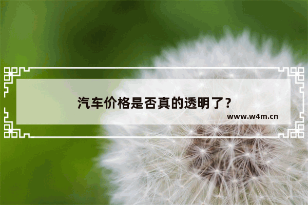 汽车价格是否真的透明了？