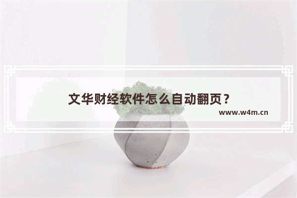 文华财经软件怎么自动翻页？