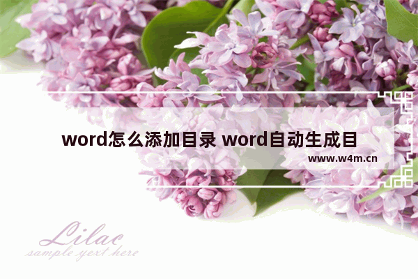 word怎么添加目录 word自动生成目录方法