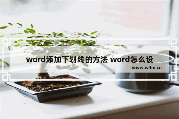 word添加下划线的方法 word怎么设置自动下划线