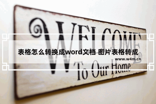 表格怎么转换成word文档 图片表格转成word文档的方法