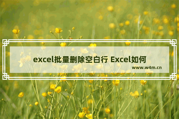 excel批量删除空白行 Excel如何快速删除空白行