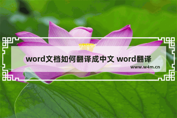 word文档如何翻译成中文 word翻译成中文的方法