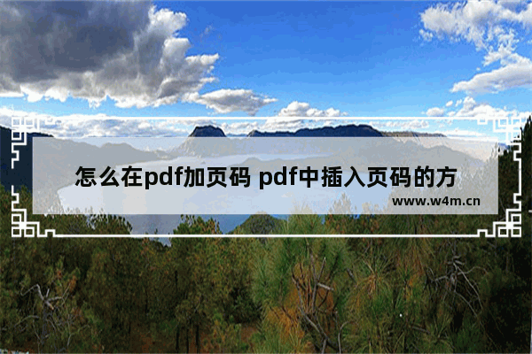 怎么在pdf加页码 pdf中插入页码的方法