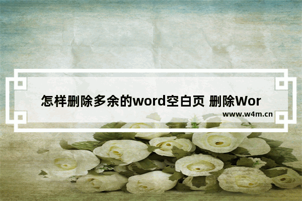 怎样删除多余的word空白页 删除Word多余空白页的方法