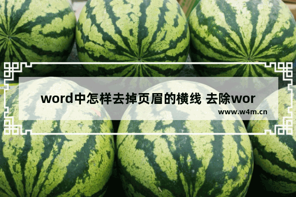 word中怎样去掉页眉的横线 去除word页眉横线的操作方法