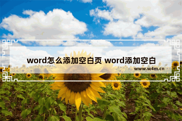 word怎么添加空白页 word添加空白页的方法