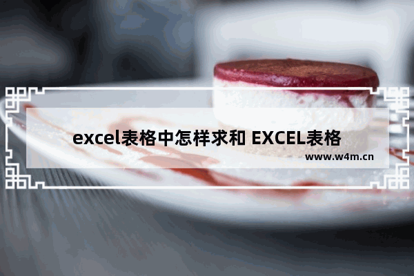 excel表格中怎样求和 EXCEL表格求和的方法