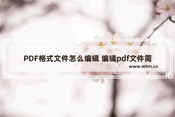 PDF格式文件怎么编辑 编辑pdf文件简单的方法