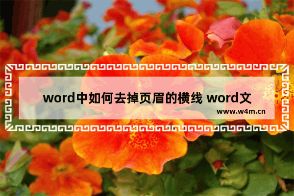 word中如何去掉页眉的横线 word文档删除页眉横线的方法