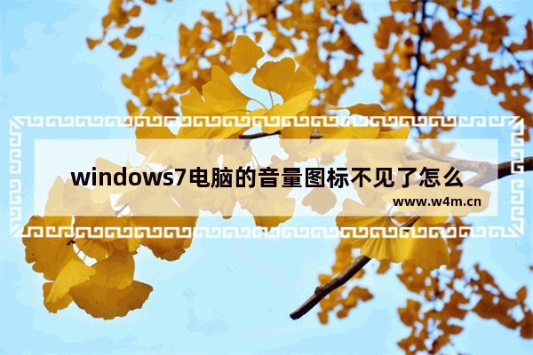 windows7电脑的音量图标不见了怎么办