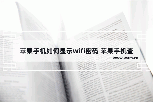 苹果手机如何显示wifi密码 苹果手机查看已连接wifi密码教程