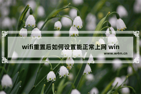 wifi重置后如何设置能正常上网 win10网络重置后怎么恢复上网