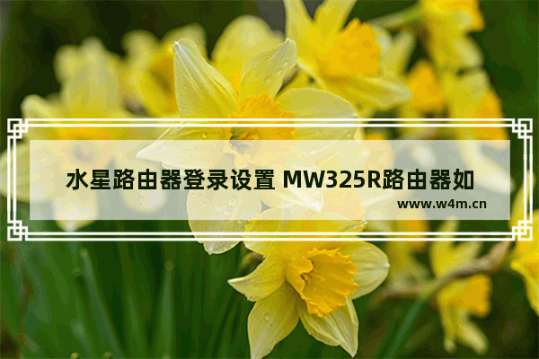 水星路由器登录设置 MW325R路由器如何设置上网