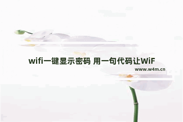 wifi一键显示密码 用一句代码让WiFi密码自动现身