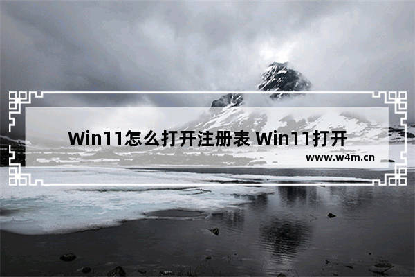 Win11怎么打开注册表 Win11打开注册表的方法