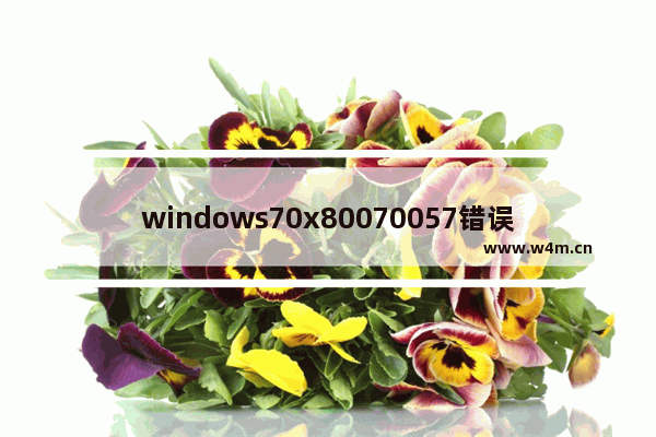 windows70x80070057错误怎么办