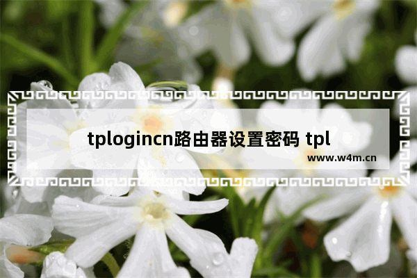 tplogincn路由器设置密码 tplogincn怎么更改密码