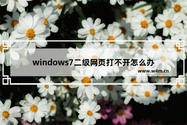 windows7二级网页打不开怎么办