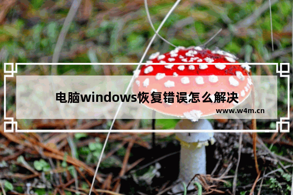 电脑windows恢复错误怎么解决