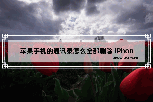 苹果手机的通讯录怎么全部删除 iPhone批量删除通讯录教程