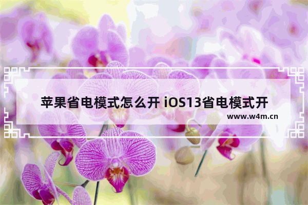 苹果省电模式怎么开 iOS13省电模式开启方法