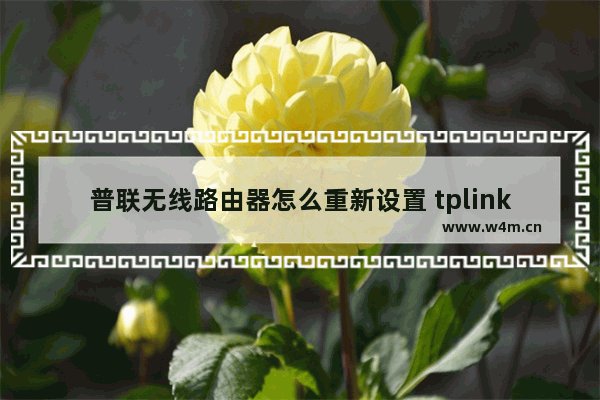 普联无线路由器怎么重新设置 tplink路由器恢复出厂设置方法