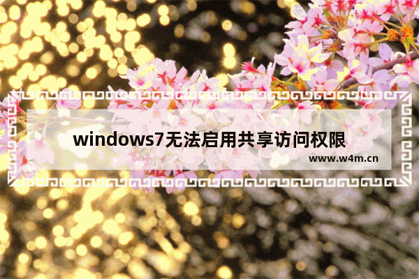 windows7无法启用共享访问权限