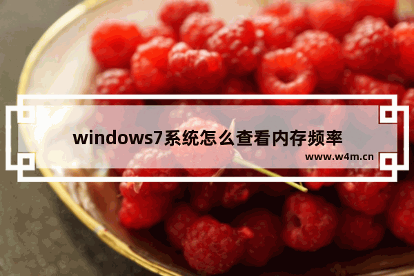 windows7系统怎么查看内存频率