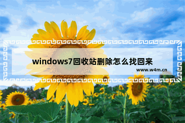 windows7回收站删除怎么找回来