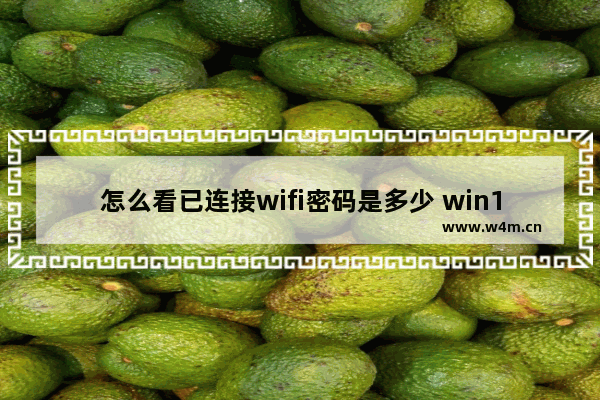 怎么看已连接wifi密码是多少 win10查看连接wifi密码的方法