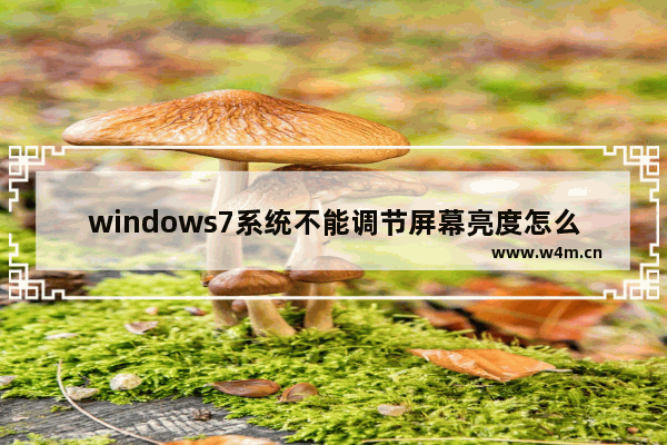 windows7系统不能调节屏幕亮度怎么办