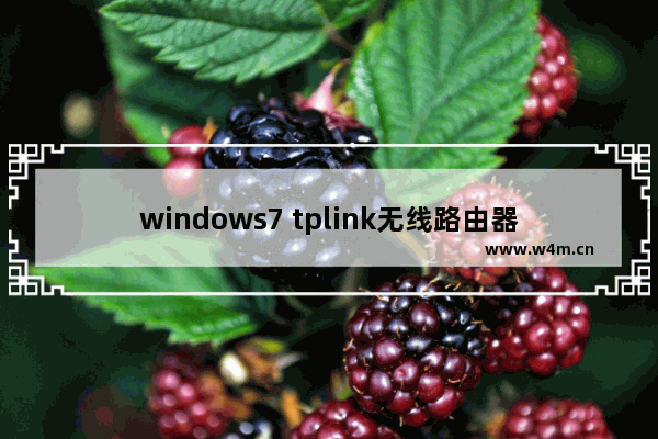 windows7 tplink无线路由器怎么设置