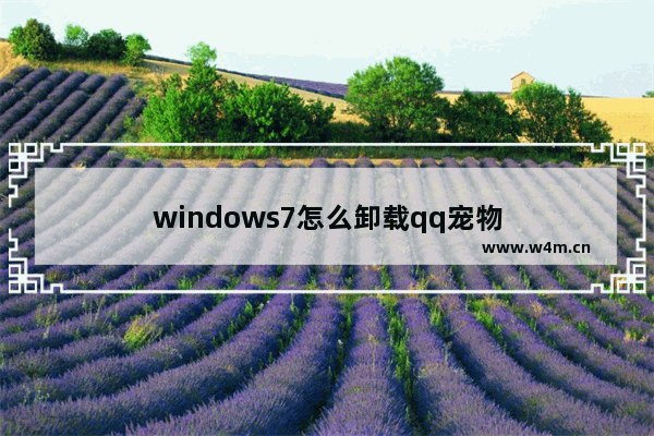 windows7怎么卸载qq宠物