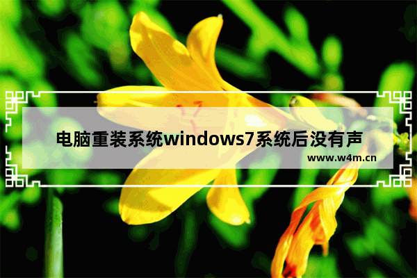 电脑重装系统windows7系统后没有声音怎么办