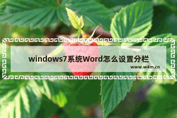 windows7系统Word怎么设置分栏