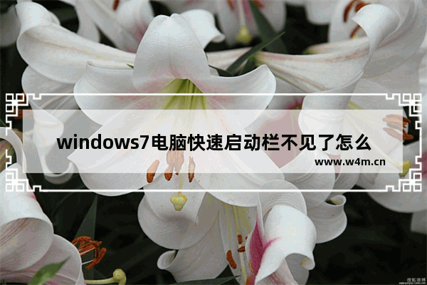 windows7电脑快速启动栏不见了怎么办