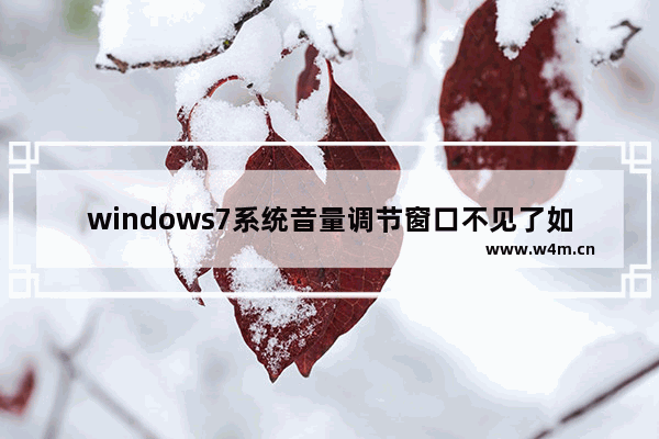 windows7系统音量调节窗口不见了如何解决