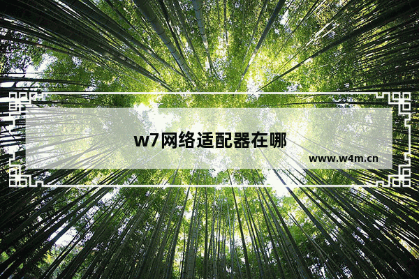 w7网络适配器在哪